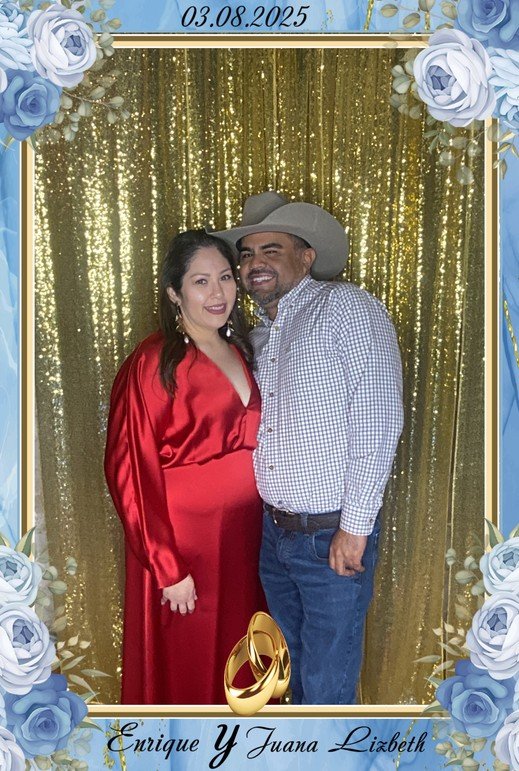 Guests sharing photo booth pictures on social media