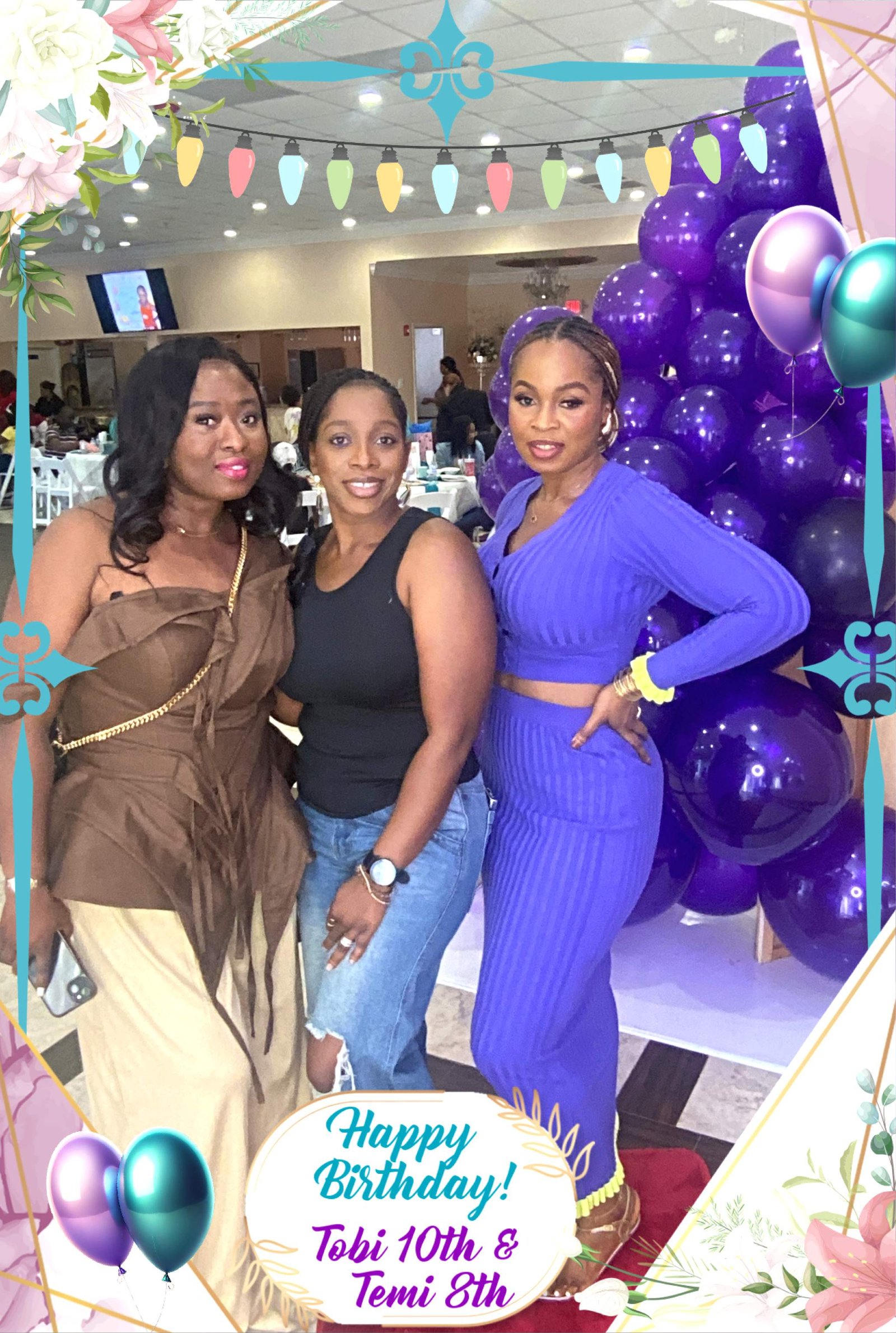 Photo booth attendant helping guests