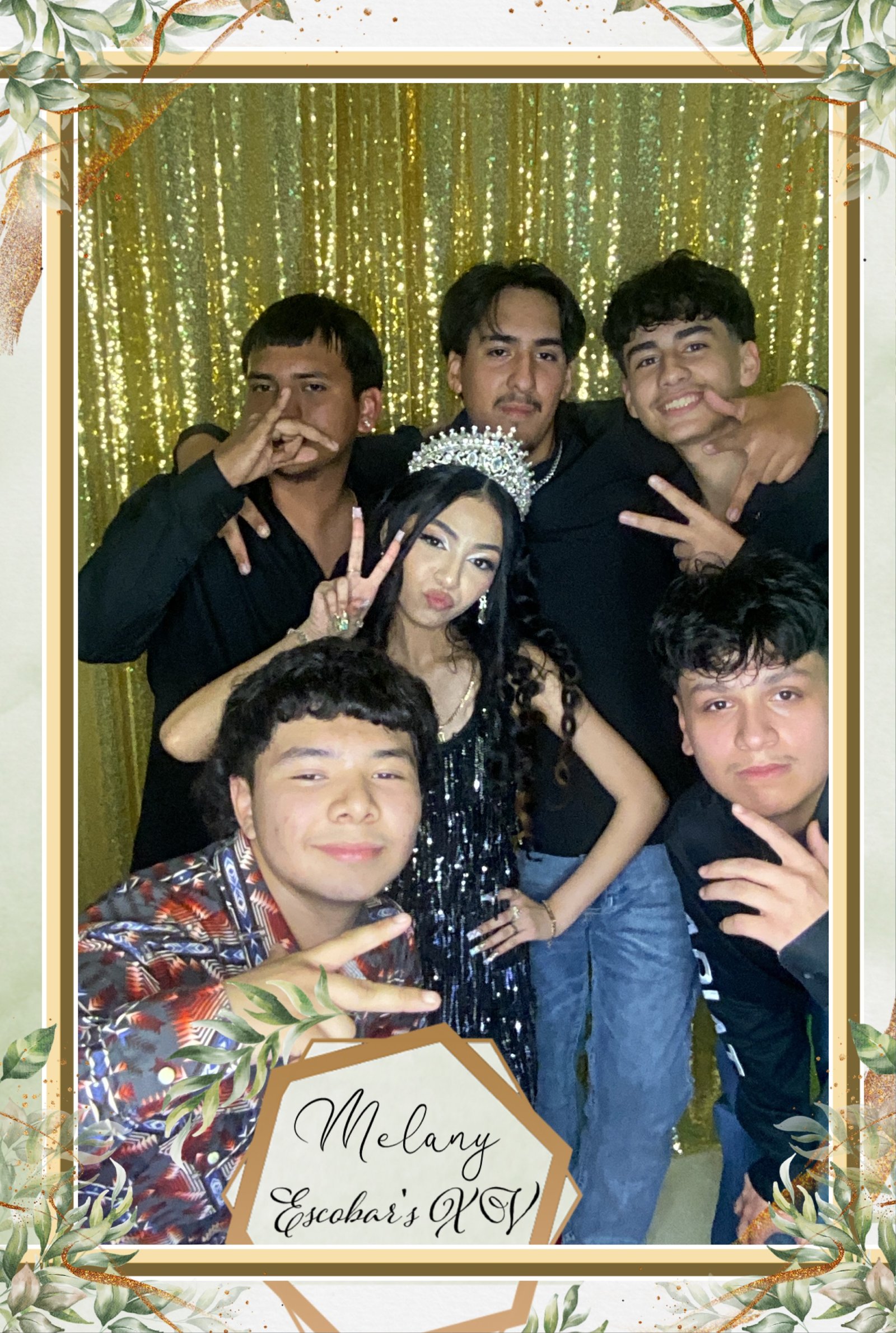 Corporate event photo booth with branded backdrop