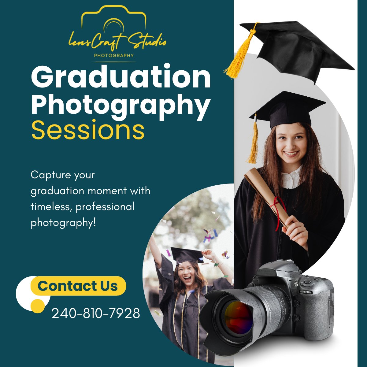 Studio portrait photography with professional lighting